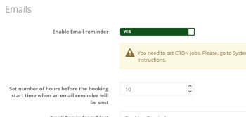 Booking reminders
