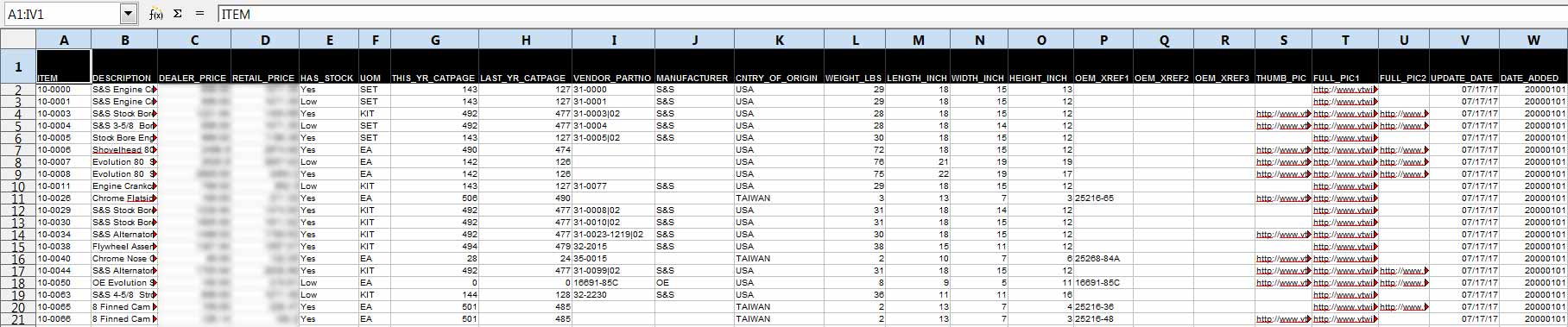 Client CSV file custom project