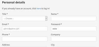 Property booking form