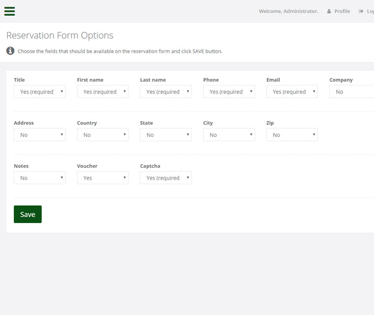 Customize Table Reservation Form