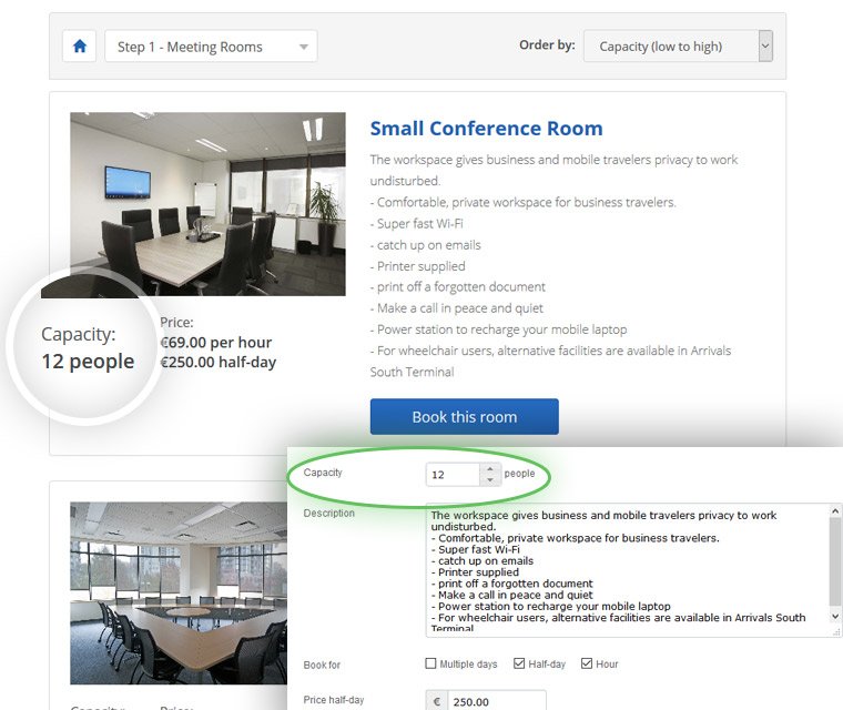 Meeting room capacity