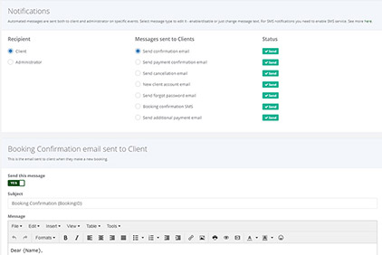 Notifications management module