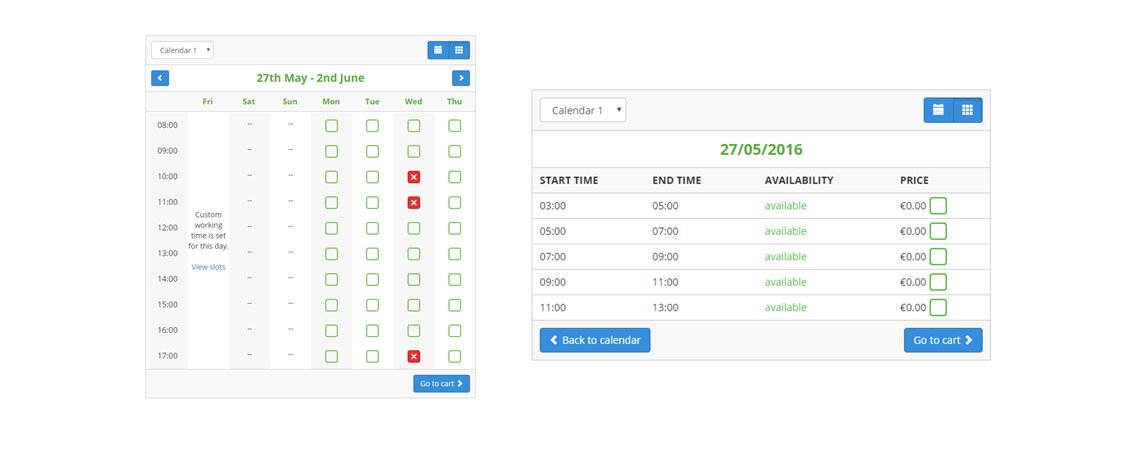 Custom working time configuration options