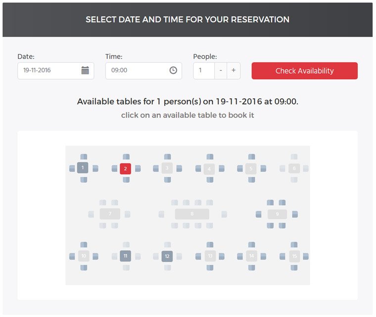 Interactive Table Map