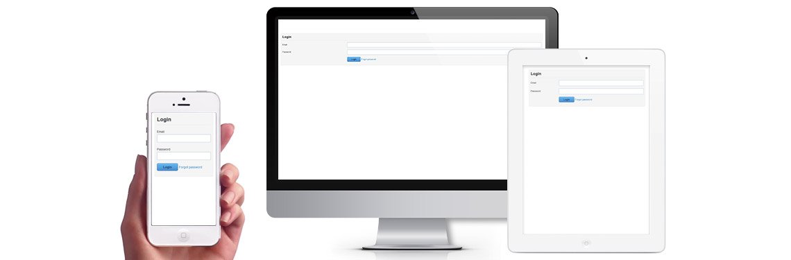 Login area showcased on various devices