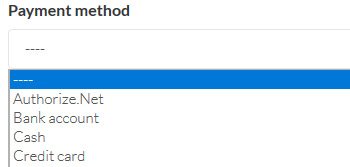 Various payment methods