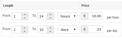 Time-based pricing configuration options