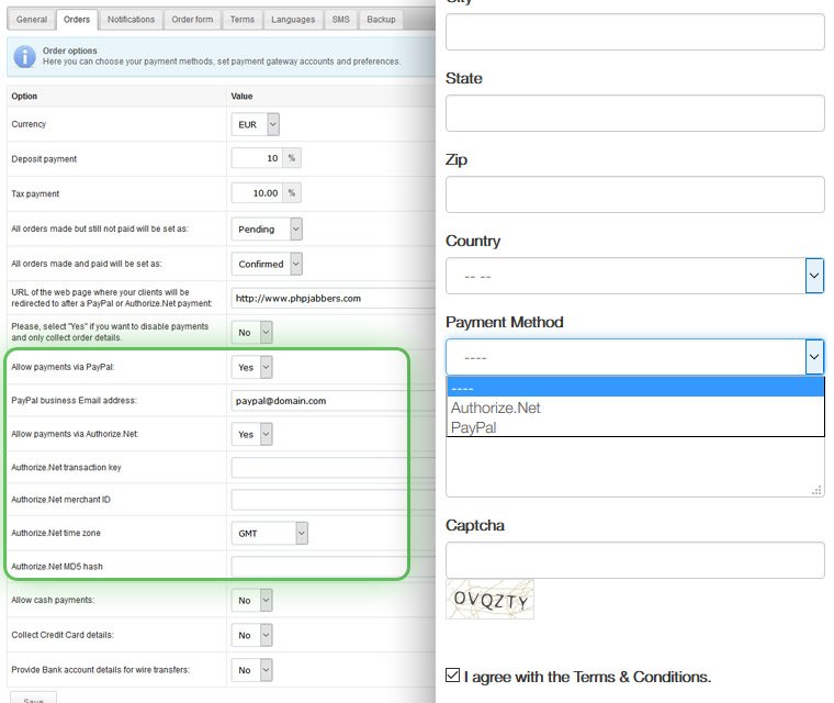 Process online payments