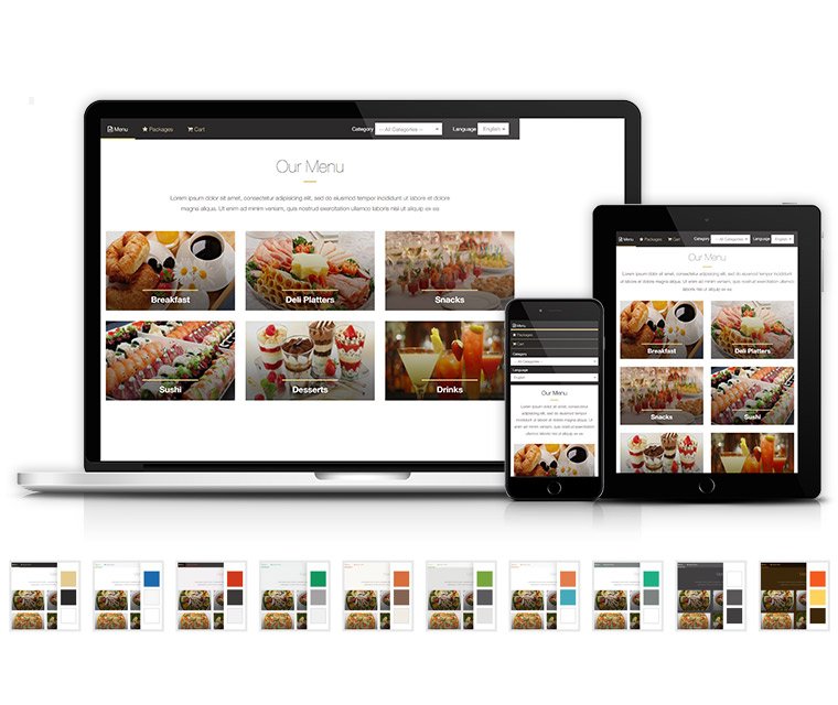 Responsive and colorful menu