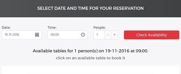 Restaurant Booking System Demo 