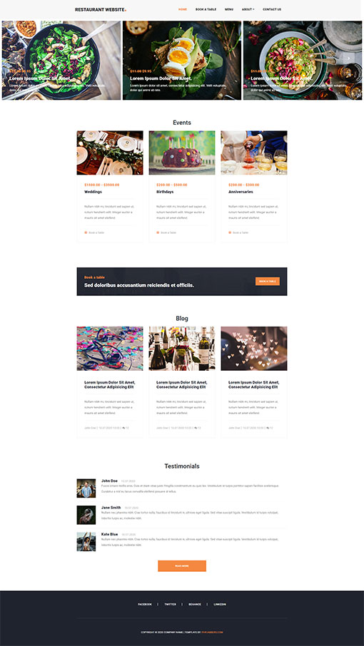 Restaurant Website Template 114