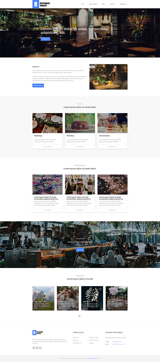 Restaurant Website Template 123