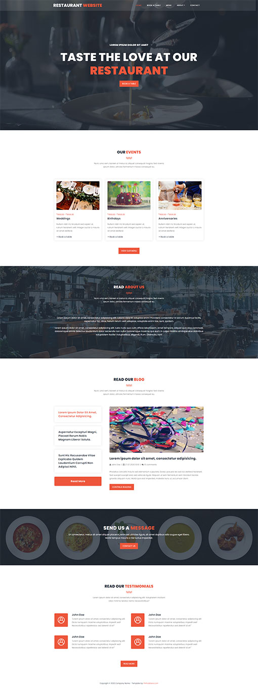 Restaurant Website Template 127