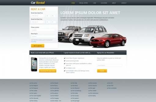 Car Rental Website Template