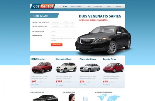 Car Rental Website Template