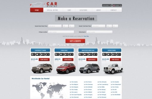 Car Rental Website Template