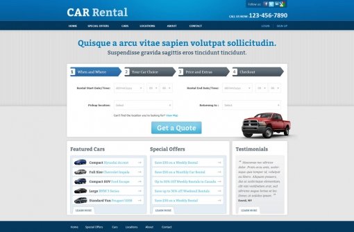 Rent a Car Website Template