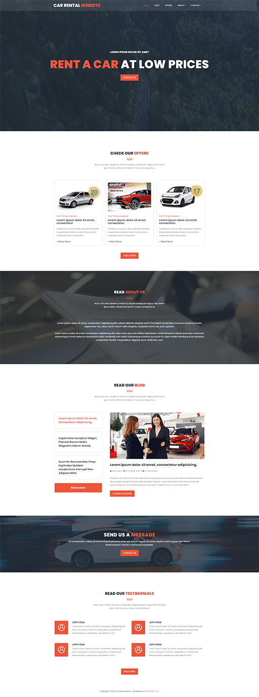 Car Rental Website Template 165