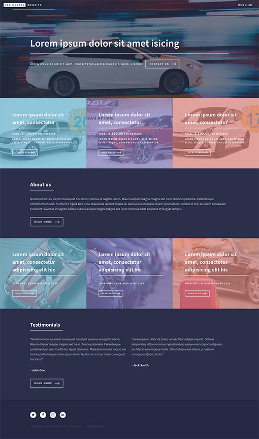 Car Rental Website Template 166