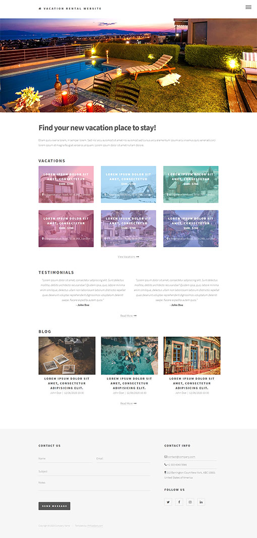 Vacation Rental Website Template 17