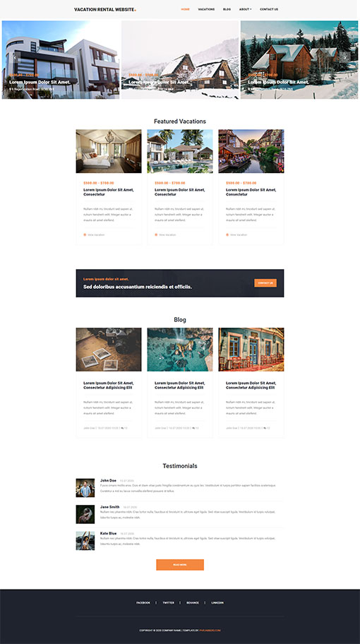 Vacation Rental Website Template 18