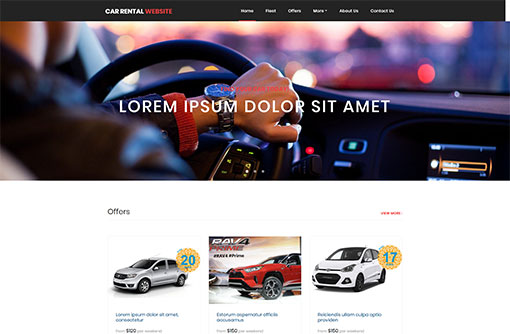 Rent a Car Website Template