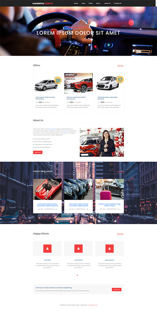 Rent a Car Website Template 181