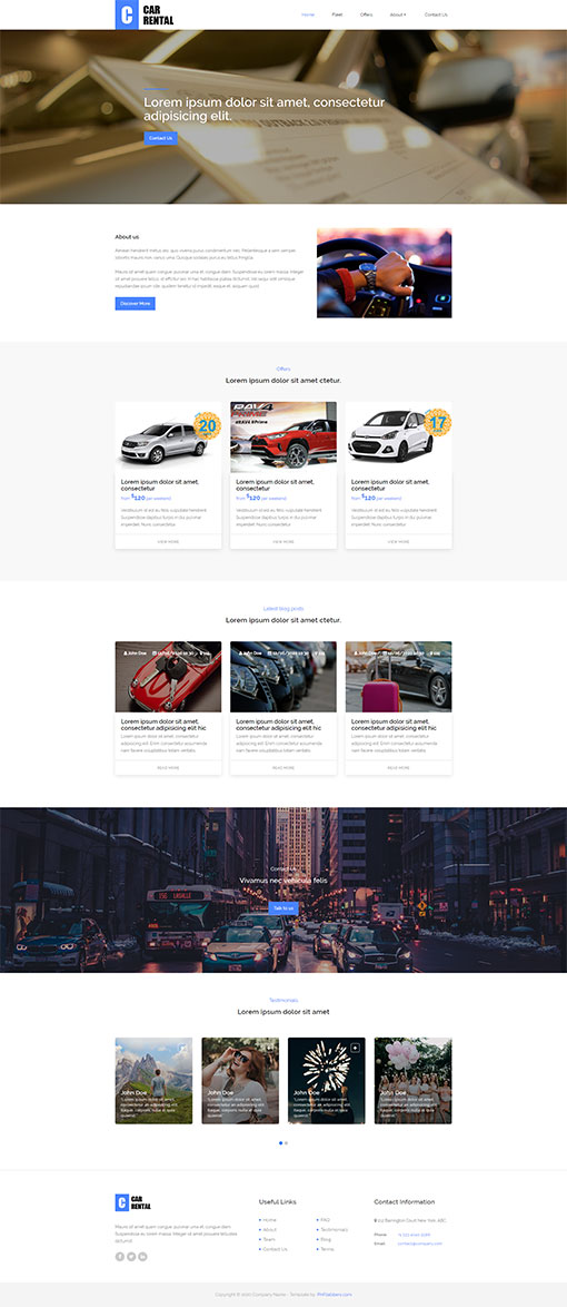 Rent a Car Website Template 182