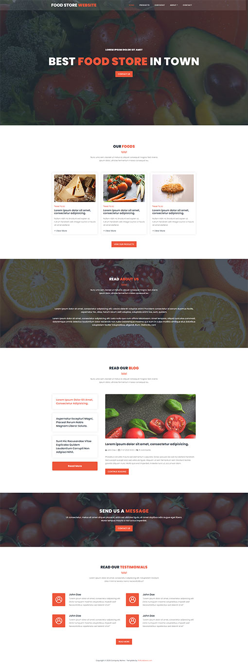 Food Store Website Template 99