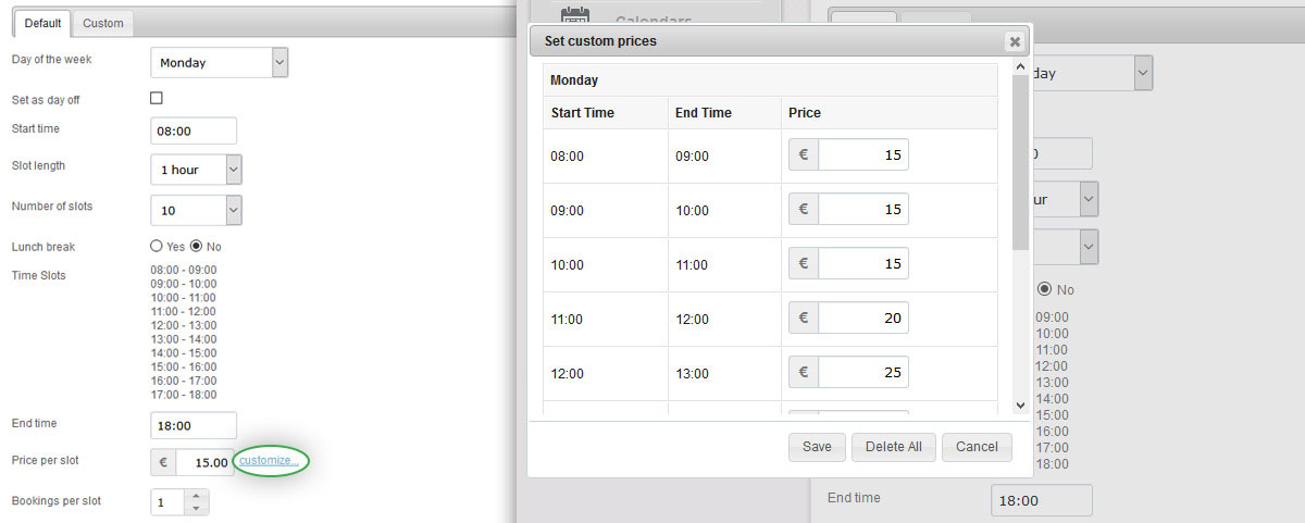 Time Slots Booking Calendar Settings