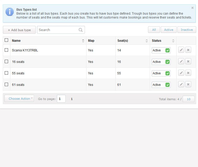 Manage bus types