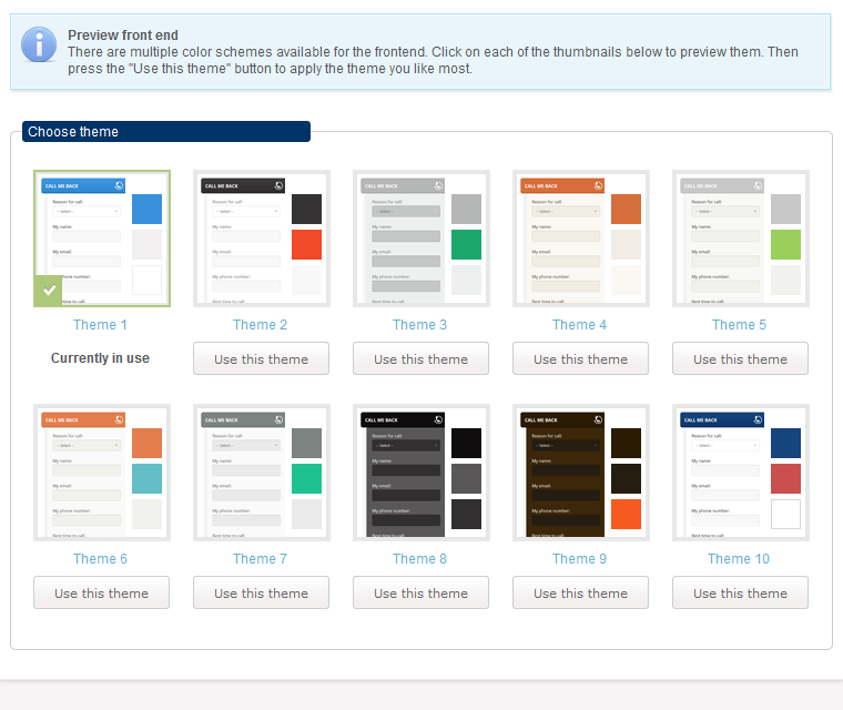 10 color layouts