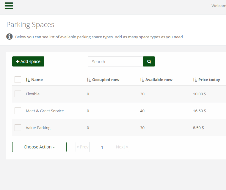 Cark Park Booking Add As Many Park Spaces Types