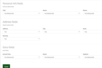 Customize room booking form