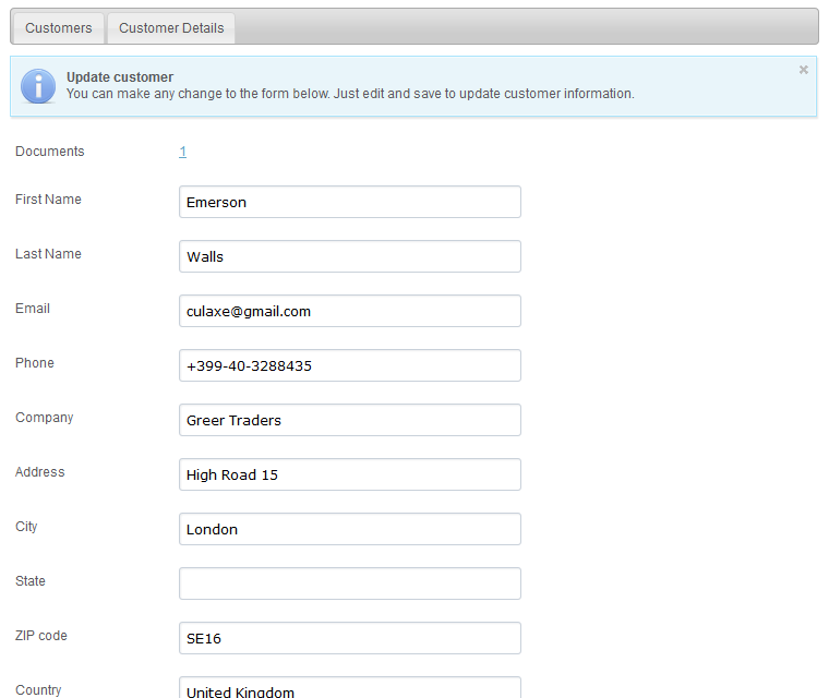 Document Creator Edit And Update Customer Profiles