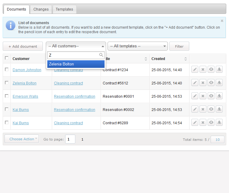 Document Creator Use The Easy Autocomplete Search Filters