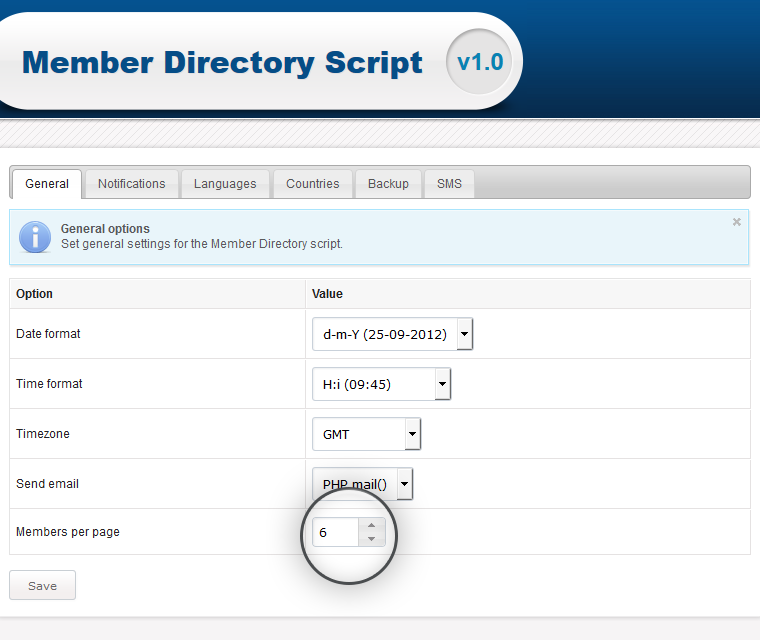 Editable Number Of Member Profiles Per Listing Page