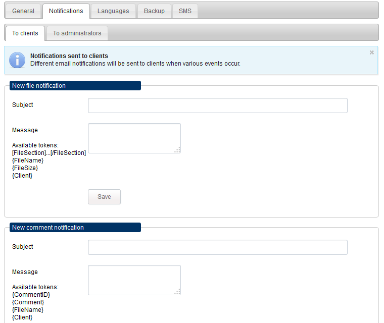 Email and SMS notifications