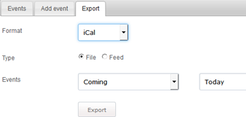Data Export in PHP Event Calendar