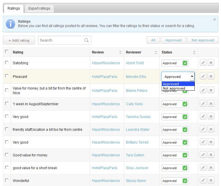 Php Review Script Control Rating Status