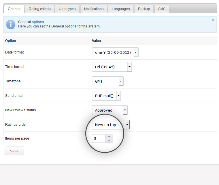 Php Review Script Define Ratings Order