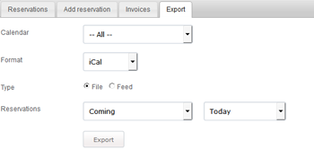 reservations export