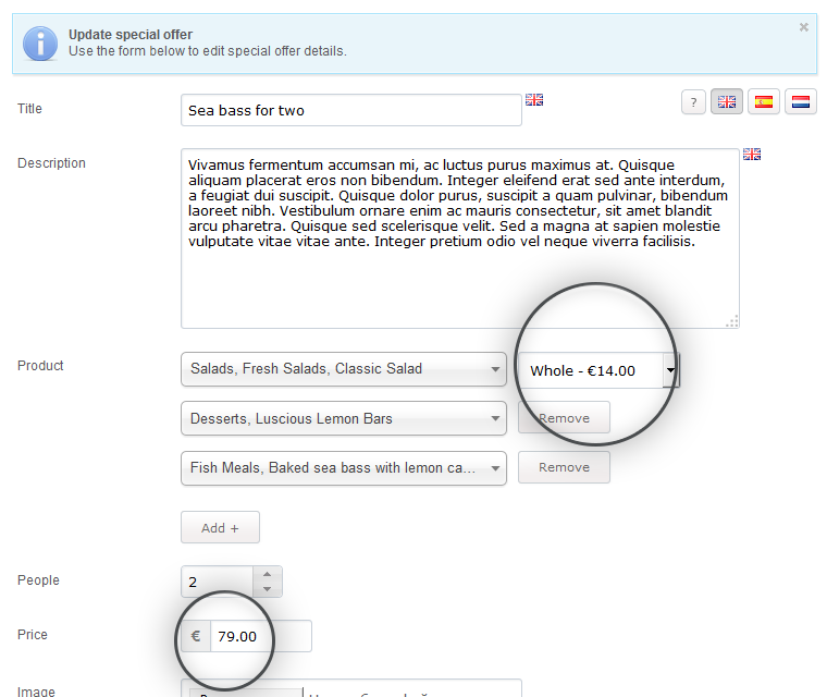 Restaurant Menu Maker Set Individual Prices For Each Dish Or A Total Promo Price