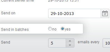 Send in batches option