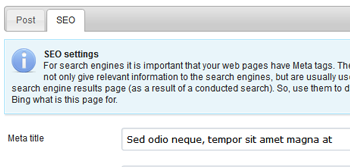 Simple SEO settings